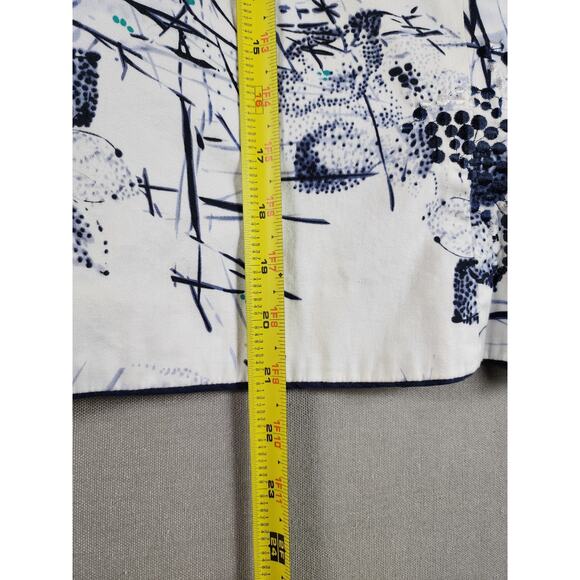 Womens Open Front Blazer Jacket Size 10 Embroidered Floral Artsy Office Church - Picture 8 of 9